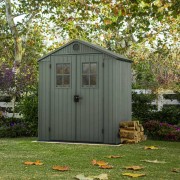 Keter casetta da giardino Darwin 6x6 verde ambientata