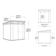 Keter casetta da giardino Artisan 7x7 grigio dimensioni