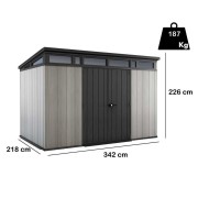 Keter casetta da giardino Artisan 11x7 grigio dimensioni