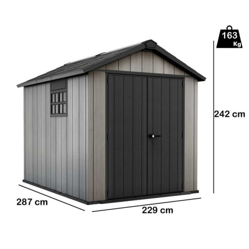Keter casetta da giardino Oakland 759 grigio dimensioni