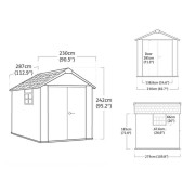 Keter casetta da giardino Oakland 759 grigio dimensioni