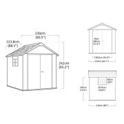 Keter casetta da giardino Oakland 757 grigio dimensioni
