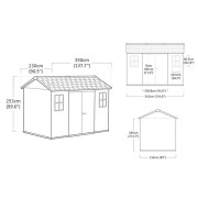 Keter casetta da giardino Oakland 1175 grigio dimensioni