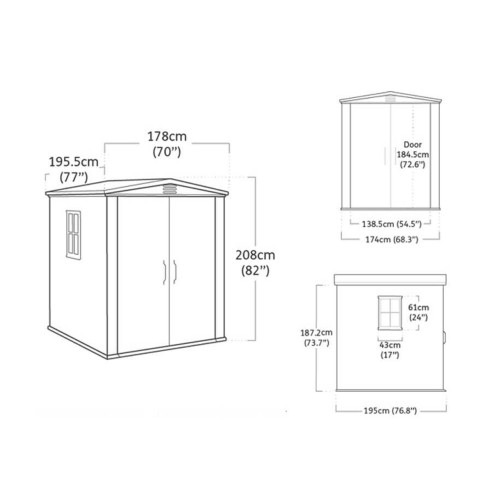 Casetta-da-giardino-Keter-Factor-6x6 dimensioni