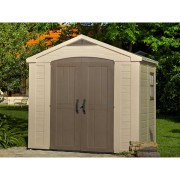 Keter casetta da giardino Factor 8x6 beige ambientata