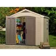 Keter casetta da giardino Factor 8x6 beige ambientata