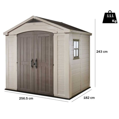 Keter casetta da giardino Factor 8x6 beige dimensioni