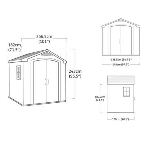Keter casetta da giardino Factor 8x6 beige dimensioni