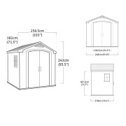 Keter casetta da giardino Factor 8x6 beige dimensioni
