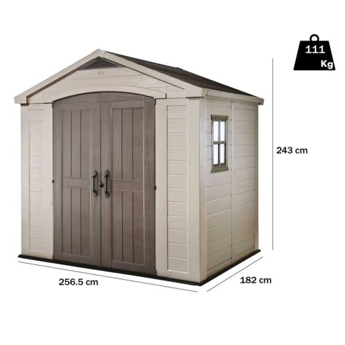 Keter casetta da giardino Factor 8x8 beige dimensioni