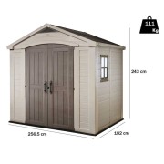 Keter casetta da giardino Factor 8x8 beige dimensioni