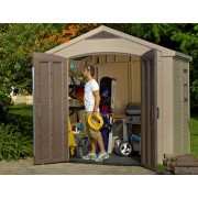 Keter casetta da giardino Factor 8x8 beige ambientata