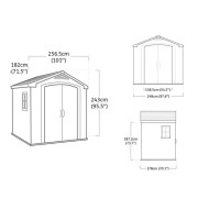 Keter casetta da giardino Factor 8x8 beige dimensioni