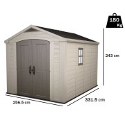 Keter casetta da giardino Factor 8x11 beige dimensioni