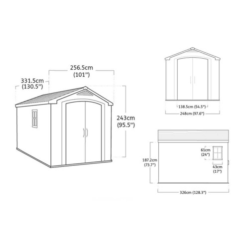 Keter casetta da giardino Factor 8x11 beige dimensioni