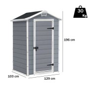 Keter casetta da giardino Manor 4x3 Grigio dimensioni
