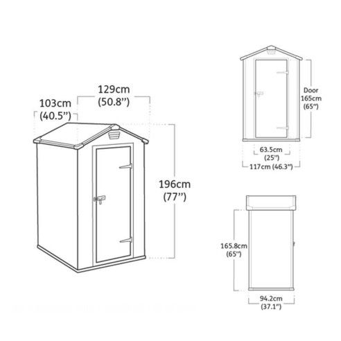 Keter casetta da giardino Manor 4x3 Grigio dimensioni
