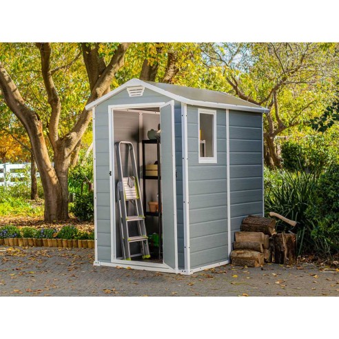 Keter casetta da giardino Manor 4x6 grigio ambientata
