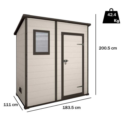 Keter casetta da giardino Manor Pent 6x4 beige dimensioni