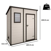 Keter casetta da giardino Manor Pent 6x4 beige dimensioni