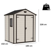 Keter casetta da giardino Manor 4x3 beige dimensioni