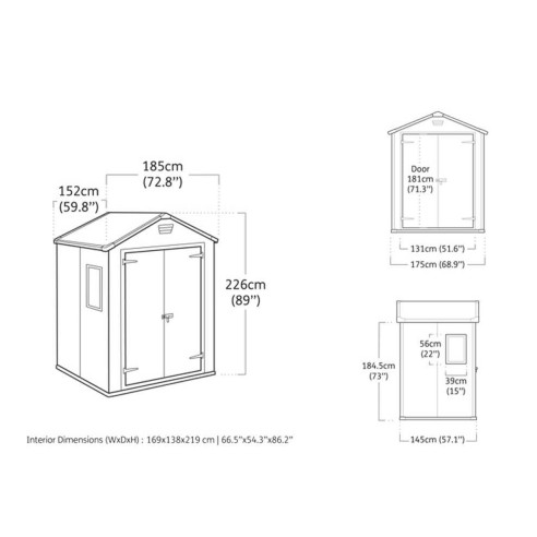 Keter casetta da giardino Manor 4x3 beige dimensioni
