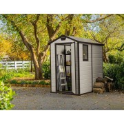 Keter casetta da giardino Manor 4x6 beige ambientata
