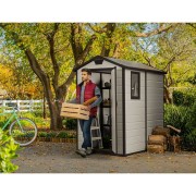 Keter casetta da giardino Manor 4x6 beige ambientata