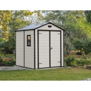 Keter casetta da giardino Manor 6x8 beige ambientata