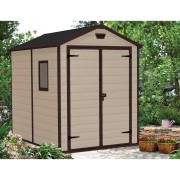 Keter casetta da giardino Manor 6x8 beige ambientata