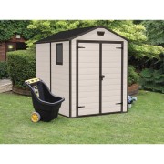 Keter casetta da giardino Manor 6x8 beige ambientata