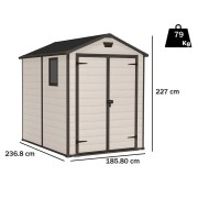 Keter casetta da giardino Manor 6x8 beige dimensioni