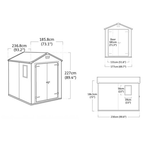 Keter casetta da giardino Manor 6x8 beige dimensioni