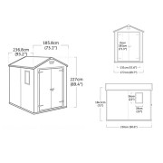 Keter casetta da giardino Manor 6x8 beige dimensioni