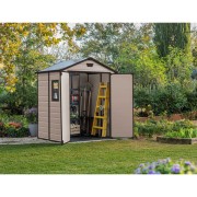 Keter casetta da giardino Manor 6x8 beige ambientata