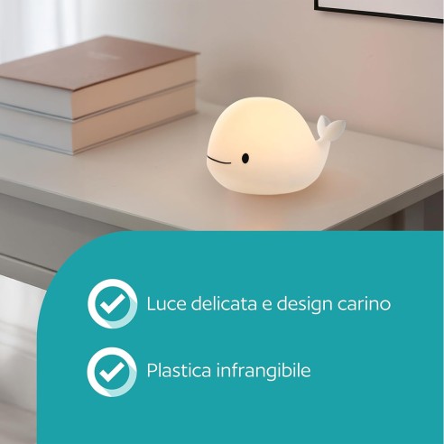 Castellino lampada da tavolo Balena luce notturna RGB