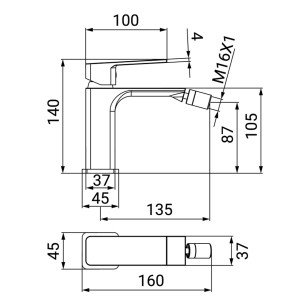 Miscelatore bidet serie Totem Idro-Bric 2
