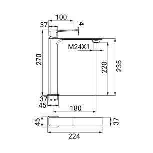 Miscelatore lavabo alto serie Totem Idro-Bric 2