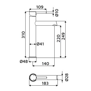 Miscelatore lavabo alto serie London Idro-Bric 2