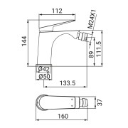 Miscelatore bidet serie Dynamic gungrey Idro-Bric