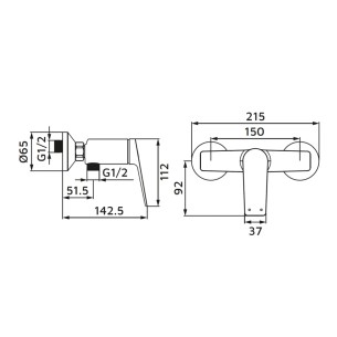 Miscelatore esterno doccia serie Dynamic gungrey Idro-Bric 2
