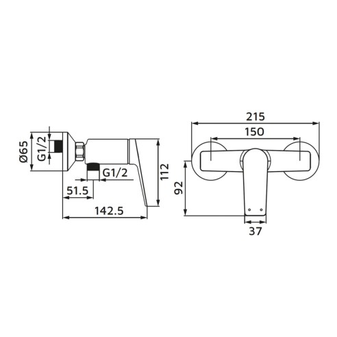 Miscelatore esterno doccia serie Dynamic gungrey Idro-Bric