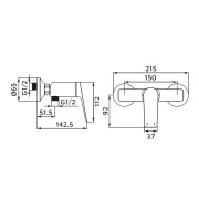 Miscelatore esterno doccia serie Dynamic gungrey Idro-Bric