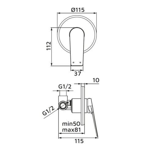 Miscelatore incasso doccia serie Dynamic Idro-Bric