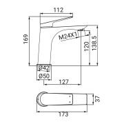 Miscelatore lavabo serie Dynamic gungrey Idro-Bric