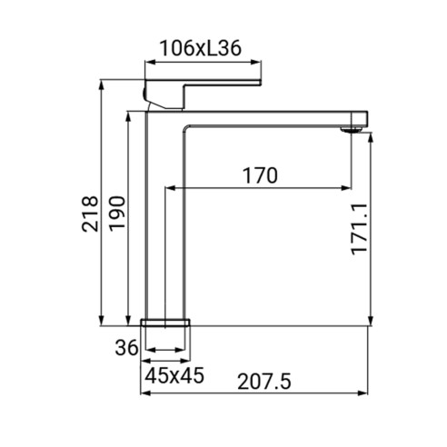 Miscelatore lavabo alto serie Zoe Idro-Bric