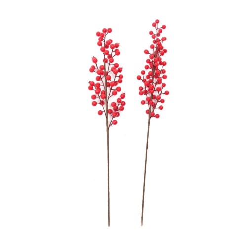 Decorazione per albero di Natale pick bacche rosse H61 cm assortito Mercury 58099 8056001158099