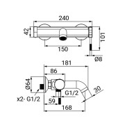 Miscelatore vasca serie Riviera nero Idro-Bric