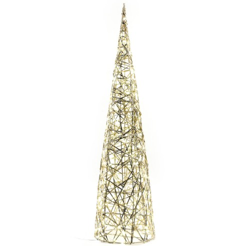 Albero cono in metallo oro 200 LED H100 cm Mercury 58140