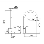 Miscelatore lavello bocca alta Dynamic gungrey Idro-Bric